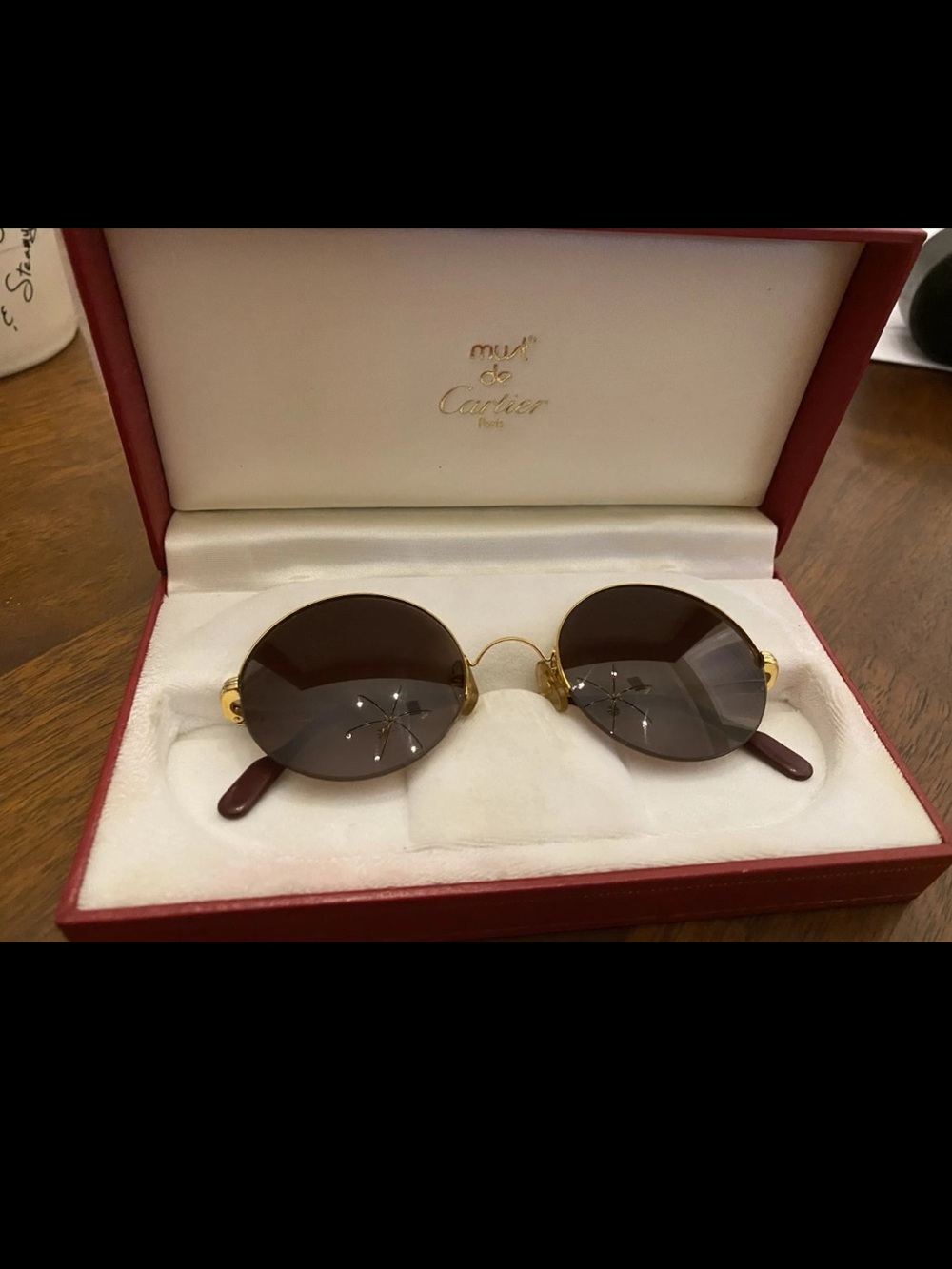 Cartier Gold Frame Sunglasses with Brown Lenses (Men)